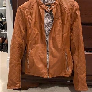 Brown leather jacket
